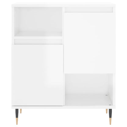 Credenze 2 pz Bianco Lucido in Legno Multistrato - homemem39