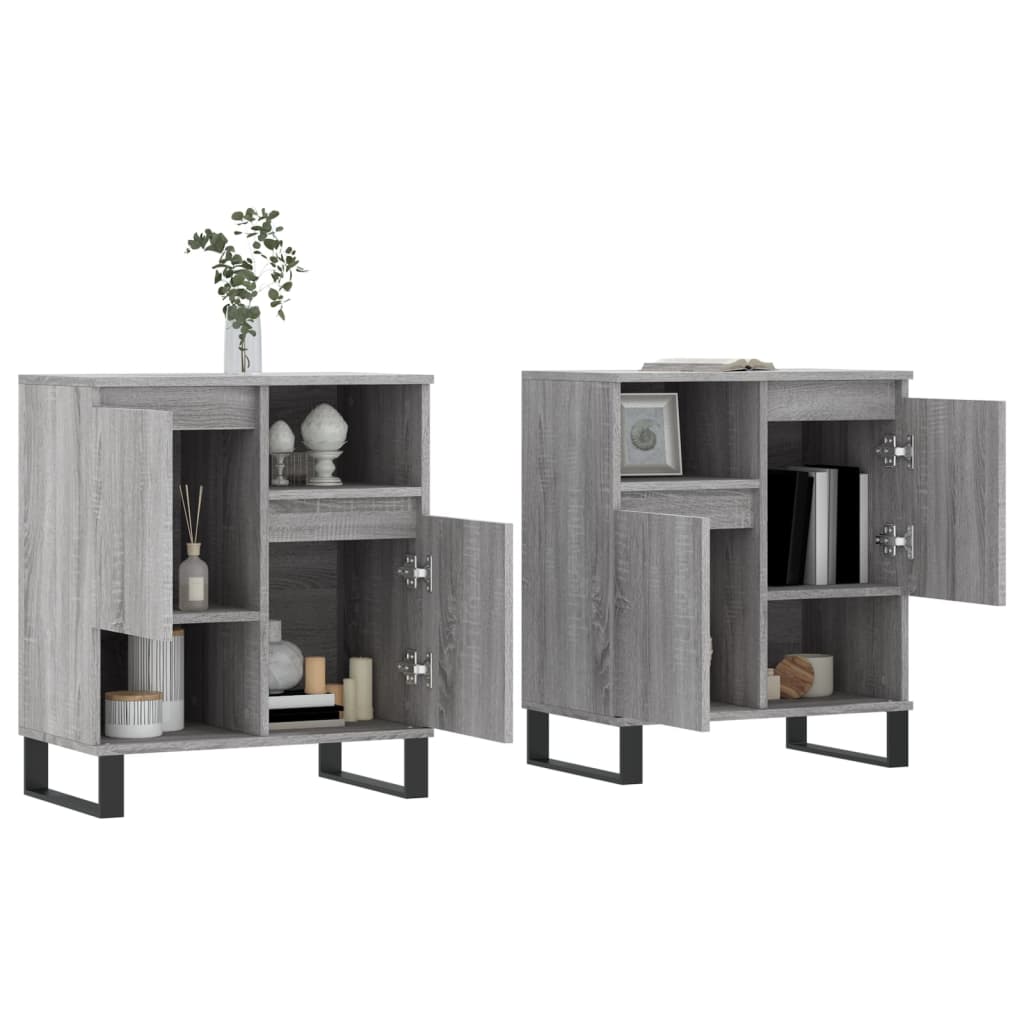 Credenze 2 pz Grigio Sonoma in Legno Multistrato - homemem39