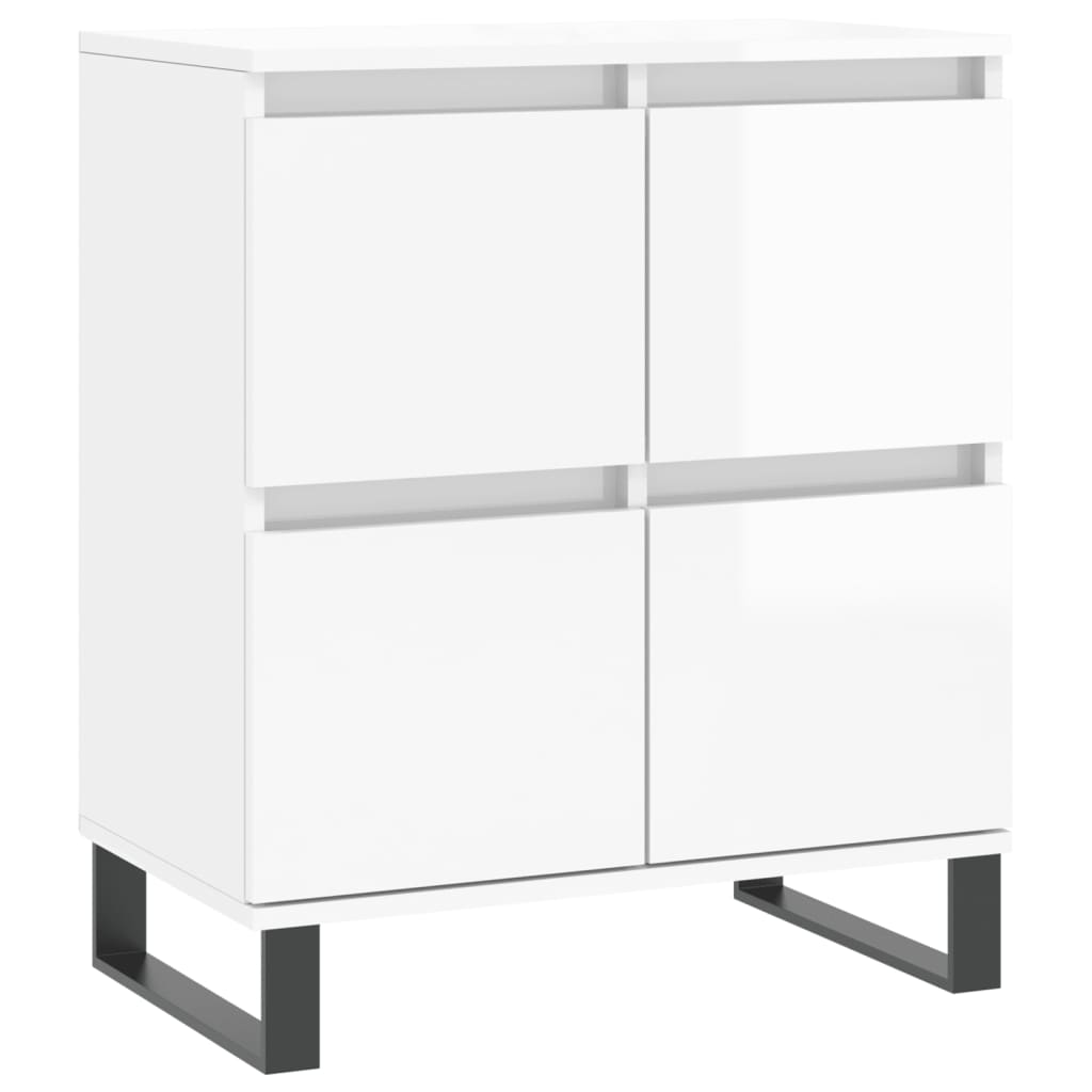 Credenze 2 pz Bianco Lucido in Legno Multistrato - homemem39