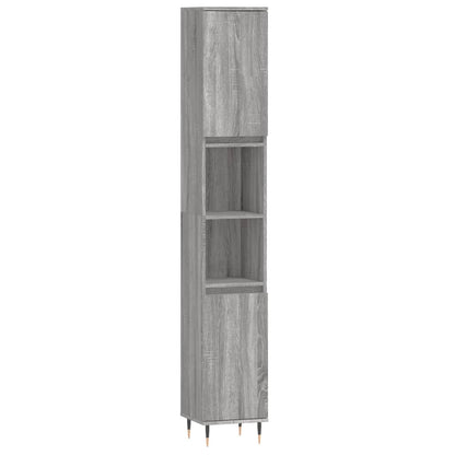 Set Mobili da Bagno 3 pz Grigio Sonoma in Legno Multistrato - homemem39