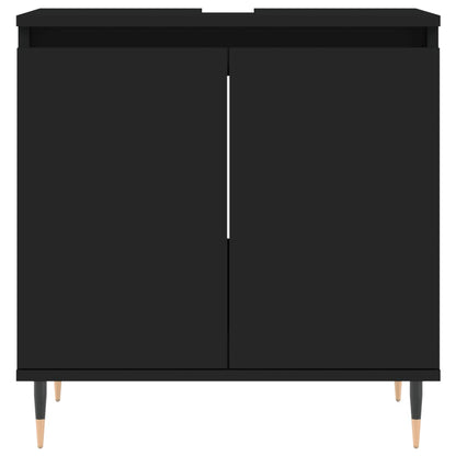 Set Mobili da Bagno 3 pz Nero in Legno Multistrato - homemem39