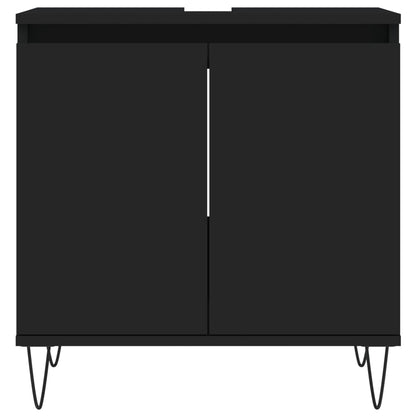 Set Mobili da Bagno 3 pz Nero in Legno Multistrato - homemem39