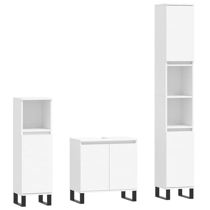 Set Mobili da Bagno 3 pz Bianco in Legno Multistrato - homemem39