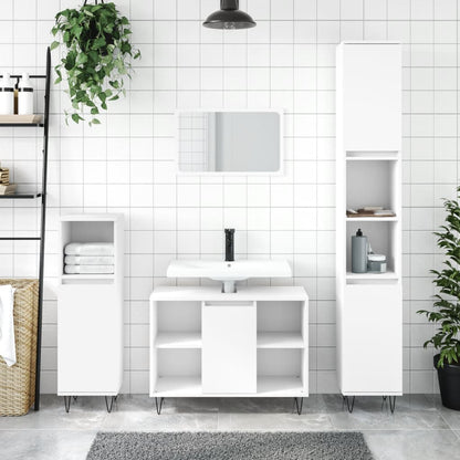 Set Mobili da Bagno 3 pz Bianco in Legno Multistrato - homemem39