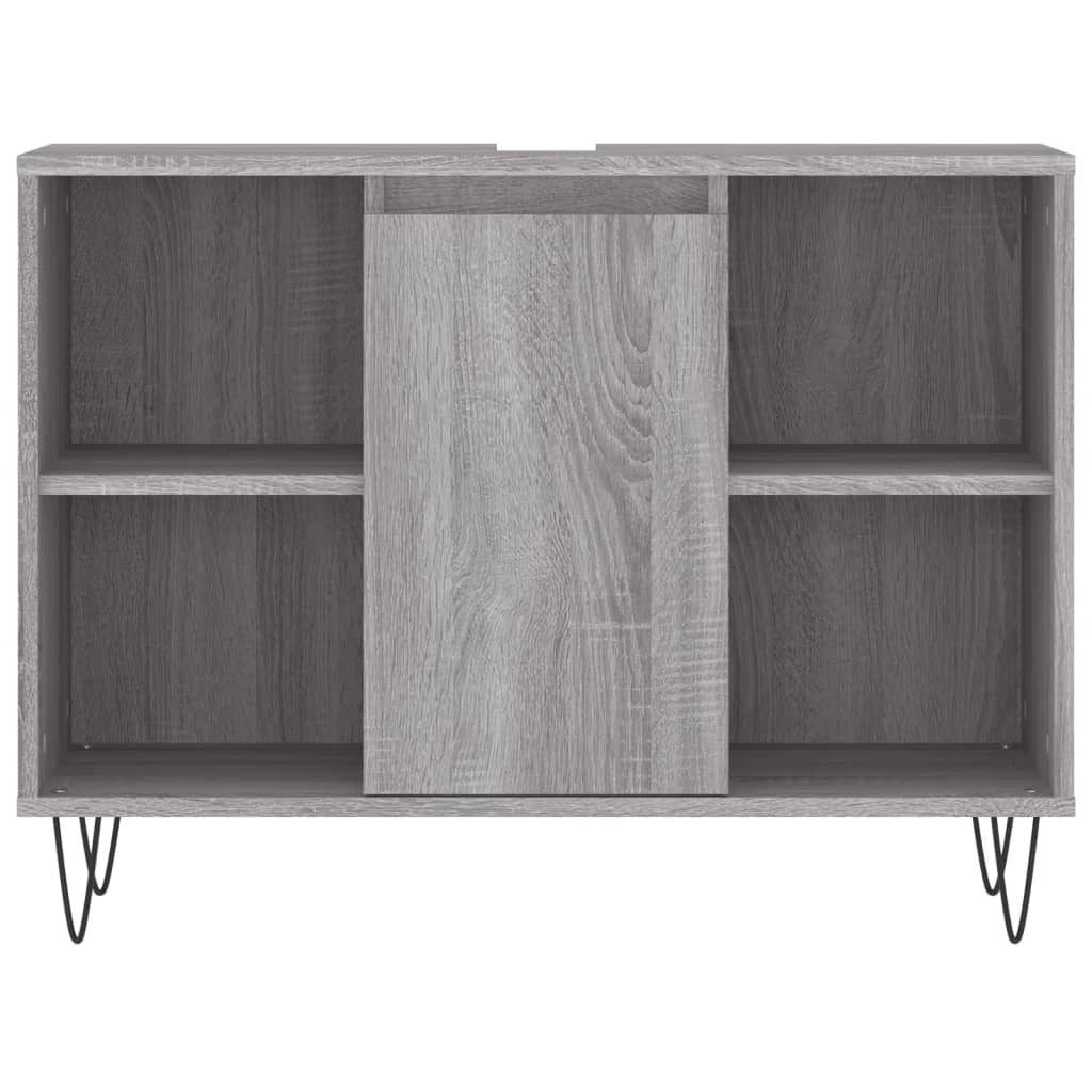 Set Mobili da Bagno 3 pz Grigio Sonoma in Legno Multistrato - homemem39