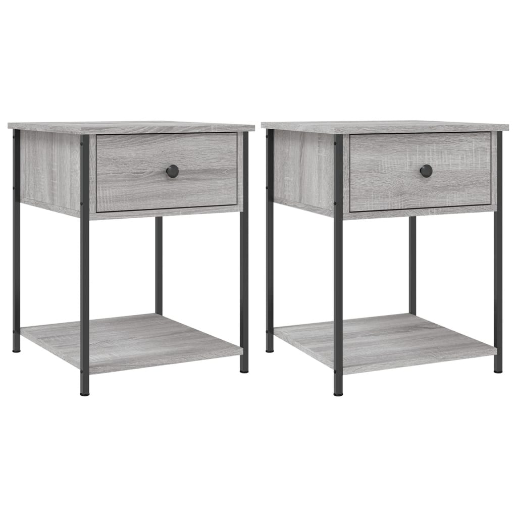 Comodini 2 pz Grigio Sonoma 44x45x58 cm in Legno Multistrato - homemem39