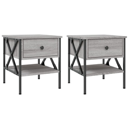 Comodini 2 pz Grigio Sonoma 40x42x45 cm in Legno Multistrato - homemem39