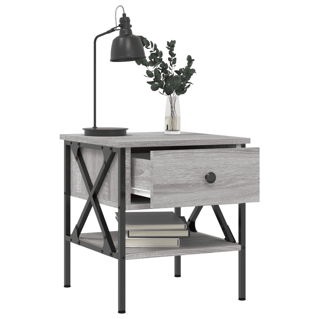 Comodini 2 pz Grigio Sonoma 40x42x45 cm in Legno Multistrato - homemem39