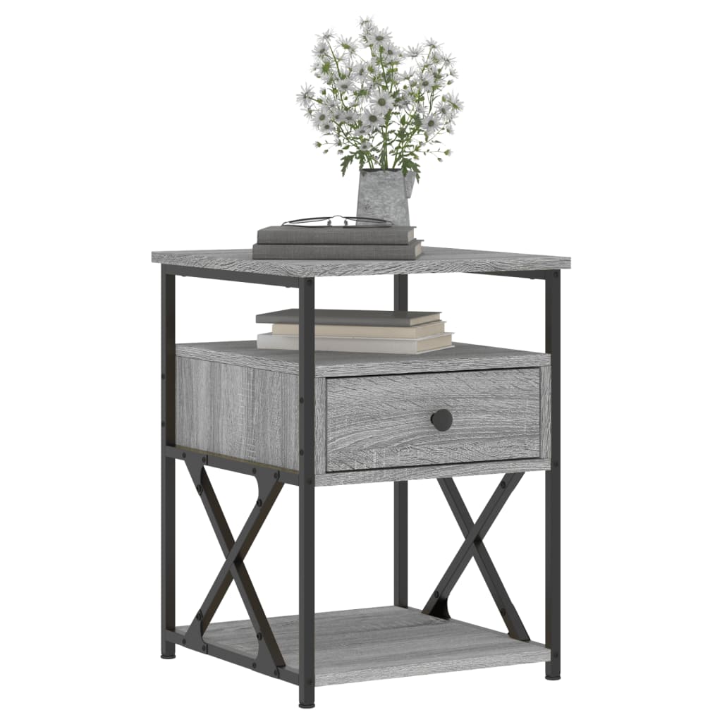 Comodini 2 pz Grigio Sonoma 40x42x55 cm in Legno Multistrato - homemem39