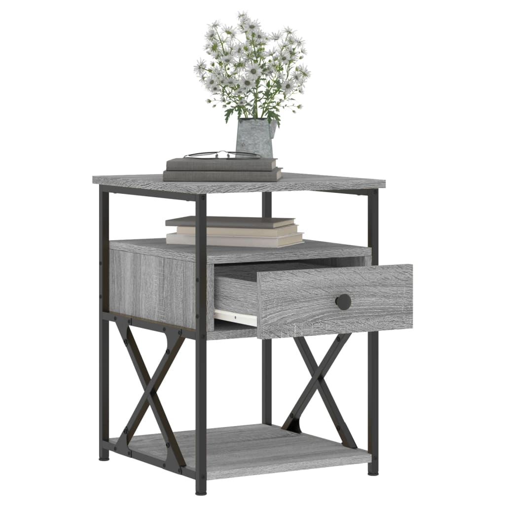 Comodini 2 pz Grigio Sonoma 40x42x55 cm in Legno Multistrato - homemem39