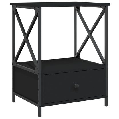 Comodino Nero 50x41x65 cm in Legno Multistrato - homemem39