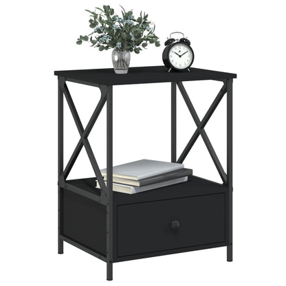 Comodino Nero 50x41x65 cm in Legno Multistrato - homemem39