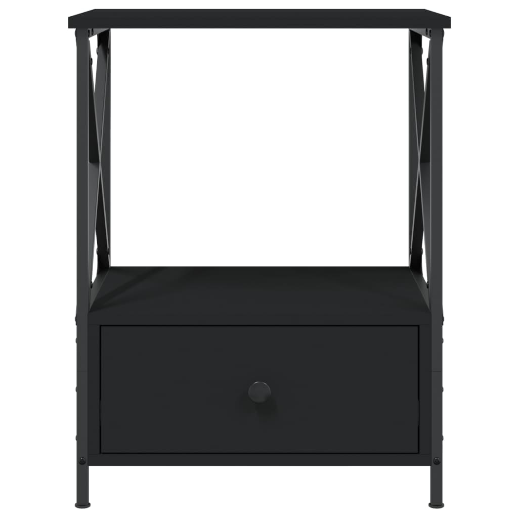 Comodino Nero 50x41x65 cm in Legno Multistrato - homemem39