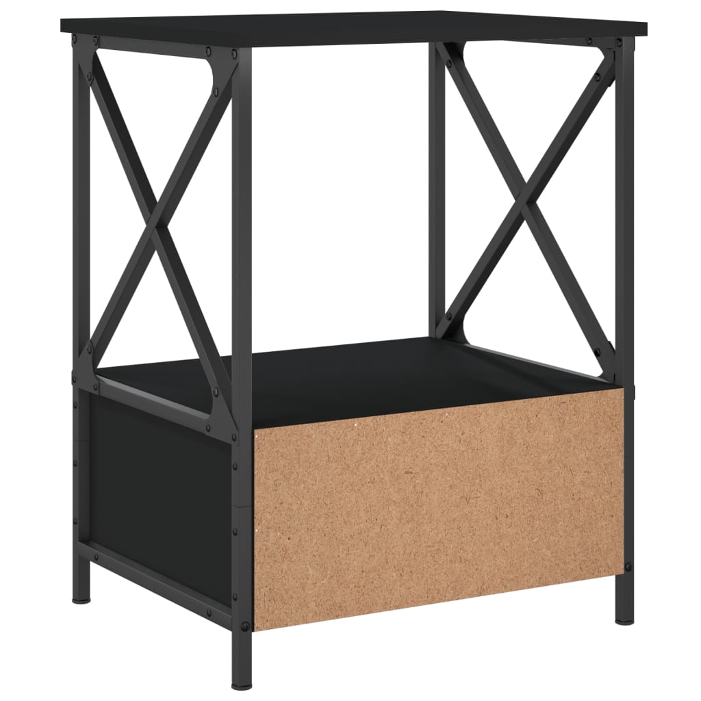 Comodino Nero 50x41x65 cm in Legno Multistrato - homemem39