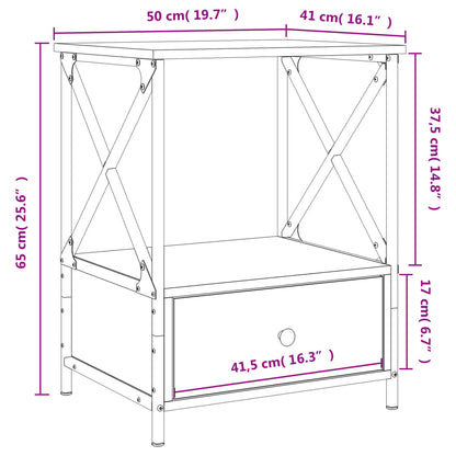 Comodini 2 pz Rovere Fumo 50x41x65 cm in Legno Multistrato - homemem39