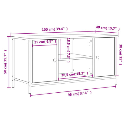 Mobile Porta TV Grigio Sonoma 100x40x50 cm in Legno Multistrato - homemem39