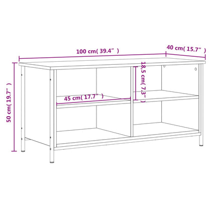 Mobile Porta TV Grigio Sonoma 100x40x50 cm in Legno Multistrato - homemem39