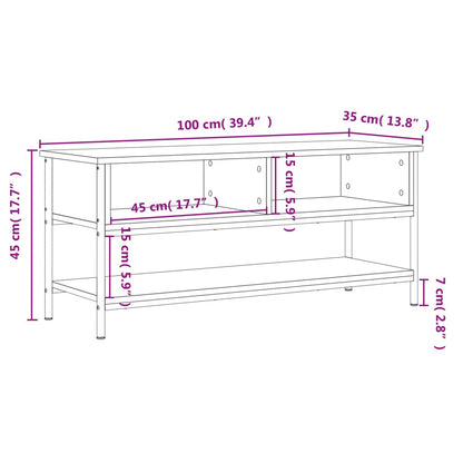 Mobile Porta TV Grigio Sonoma 100x35x45 cm in Legno Multistrato - homemem39