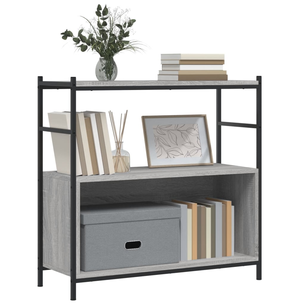 Libreria Grigio Sonoma 80x30x78,5 cm Legno Multistrato e Ferro - homemem39