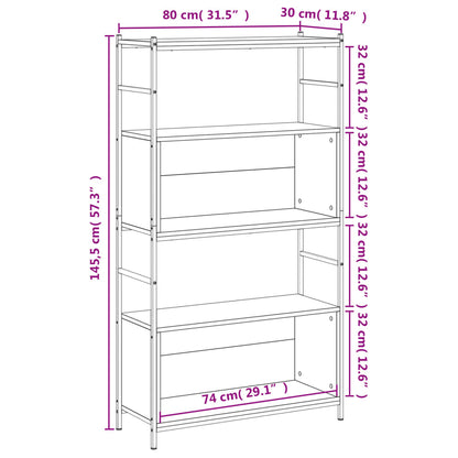 Libreria Grigio Sonoma 80x30x145,5 cm Legno Multistrato e Ferro - homemem39