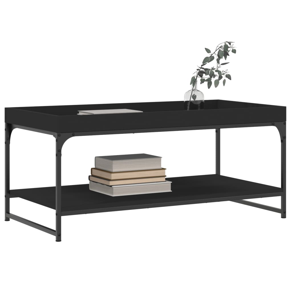 Tavolino da Salotto Nero 100x49x45 cm in Legno Multistrato - homemem39