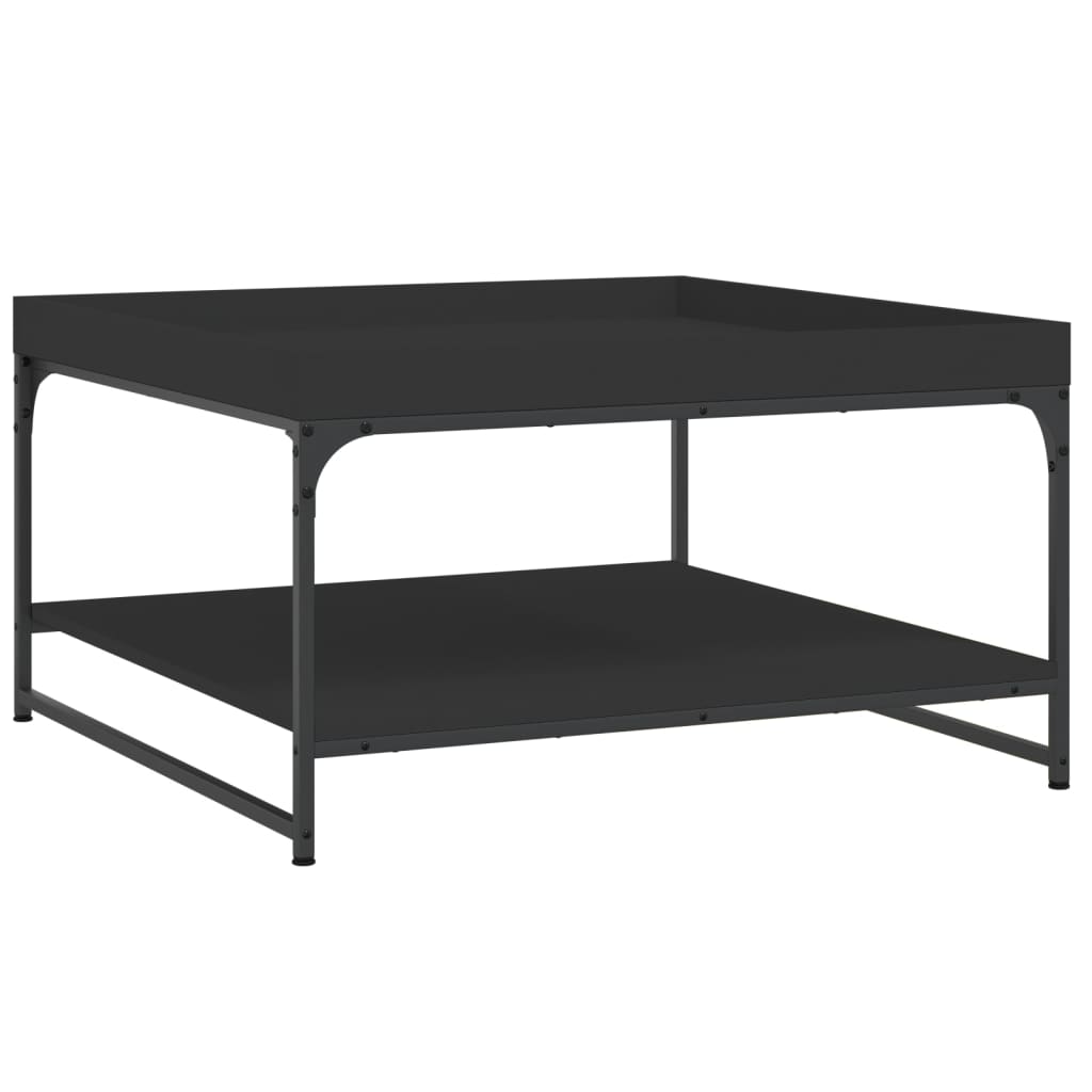 Tavolino da Salotto Nero 80x80x45 cm Legno Multistrato e Ferro - homemem39