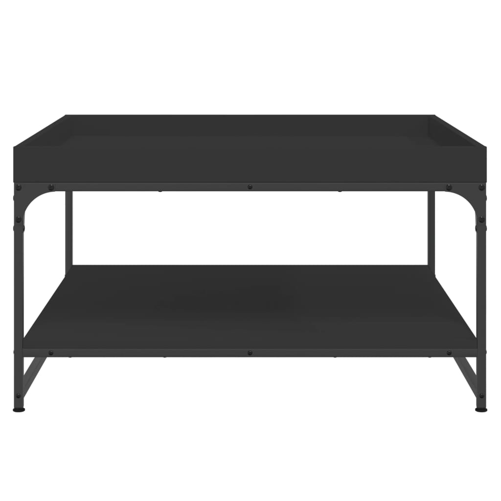 Tavolino da Salotto Nero 80x80x45 cm Legno Multistrato e Ferro - homemem39