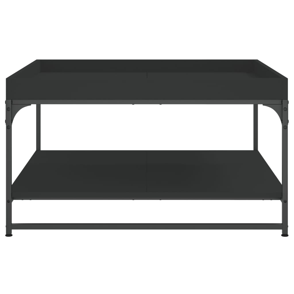 Tavolino da Salotto Nero 80x80x45 cm Legno Multistrato e Ferro - homemem39