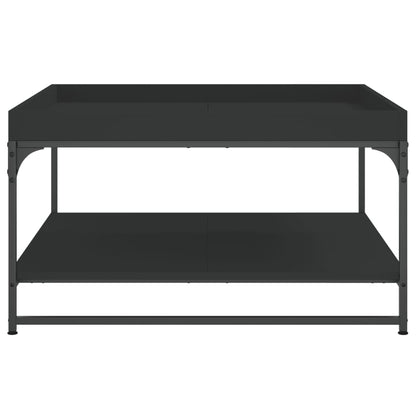 Tavolino da Salotto Nero 80x80x45 cm Legno Multistrato e Ferro - homemem39