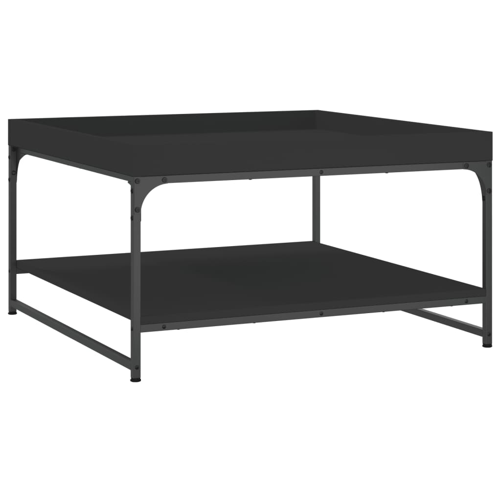 Tavolino da Salotto Nero 80x80x45 cm Legno Multistrato e Ferro - homemem39