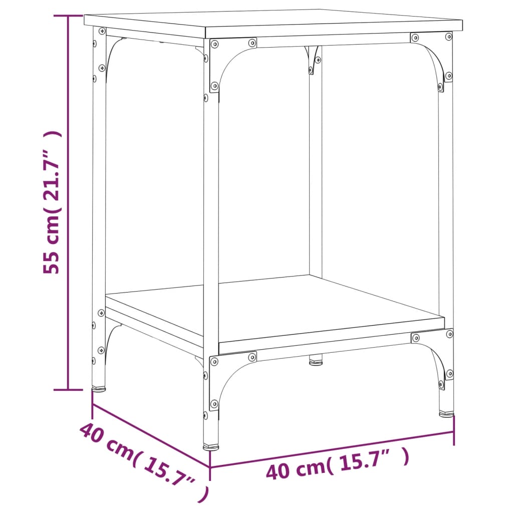 Tavolino da Salotto Rovere Fumo 40x40x55 cm Legno Multistrato - homemem39