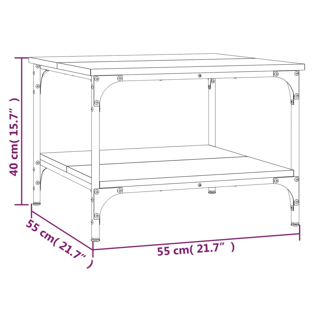 Tavolino da Salotto Nero 55x55x40 cm in Legno Multistrato - homemem39