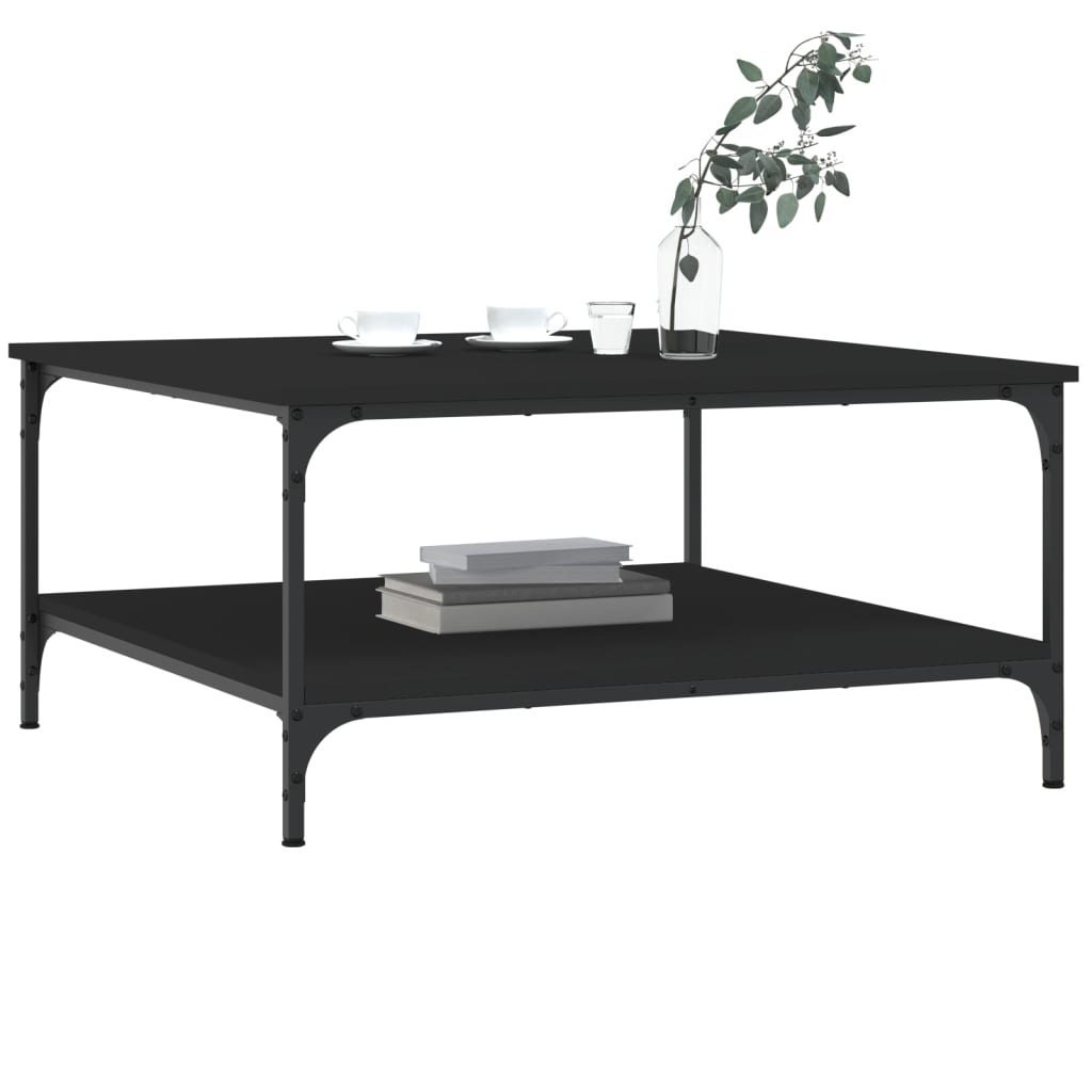 Tavolino da Salotto Nero 80x80x40 cm in Legno Multistrato - homemem39