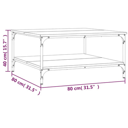 Tavolino da Salotto Nero 80x80x40 cm in Legno Multistrato - homemem39