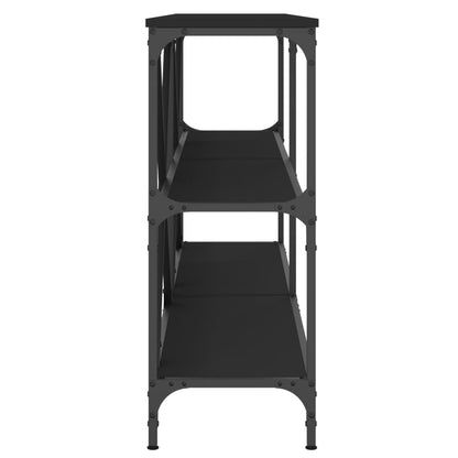 Tavolo Consolle Nero 160x30x75 cm Legno Multistrato e Ferro - homemem39