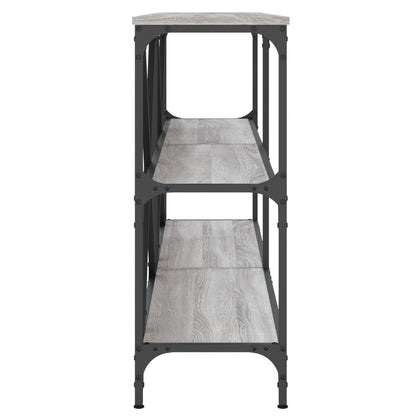 Tavolino Grigio Sonoma 160x30x75cm in Legno Multistrato e Ferro - homemem39