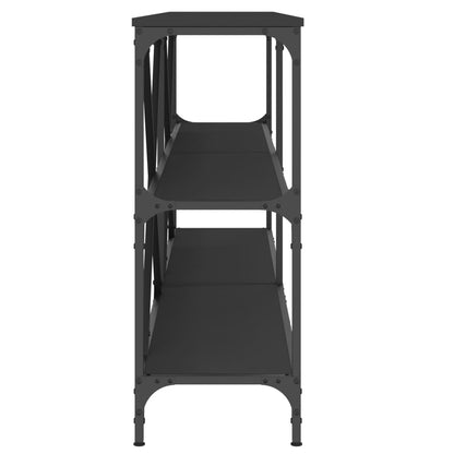 Tavolino Consolle Nero 180x30x75 cm Legno Multistrato e Ferro - homemem39