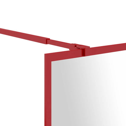 Parete per Doccia Walk-in Vetro Trasparente ESG 80x195 cm Rossa - homemem39