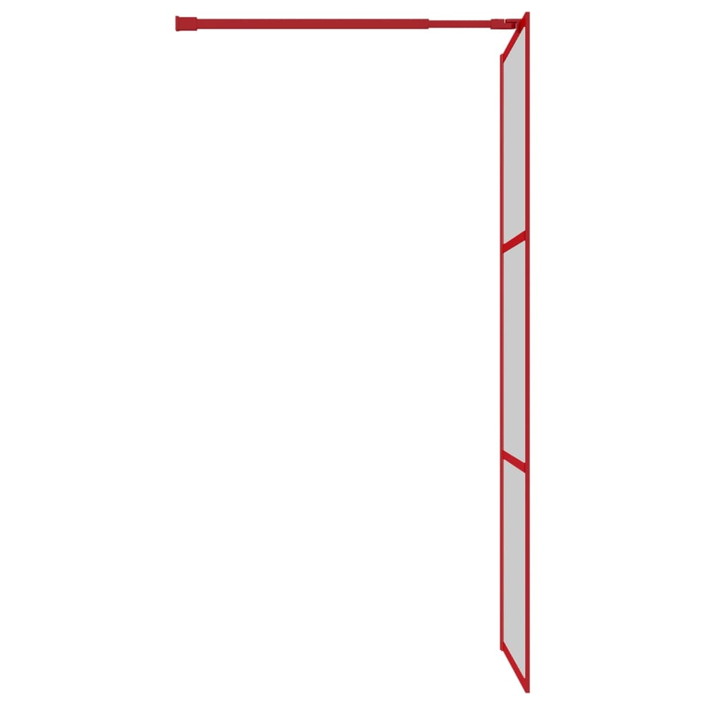 Parete per Doccia Walk-in Vetro Trasparente ESG 90x195 cm Rossa - homemem39