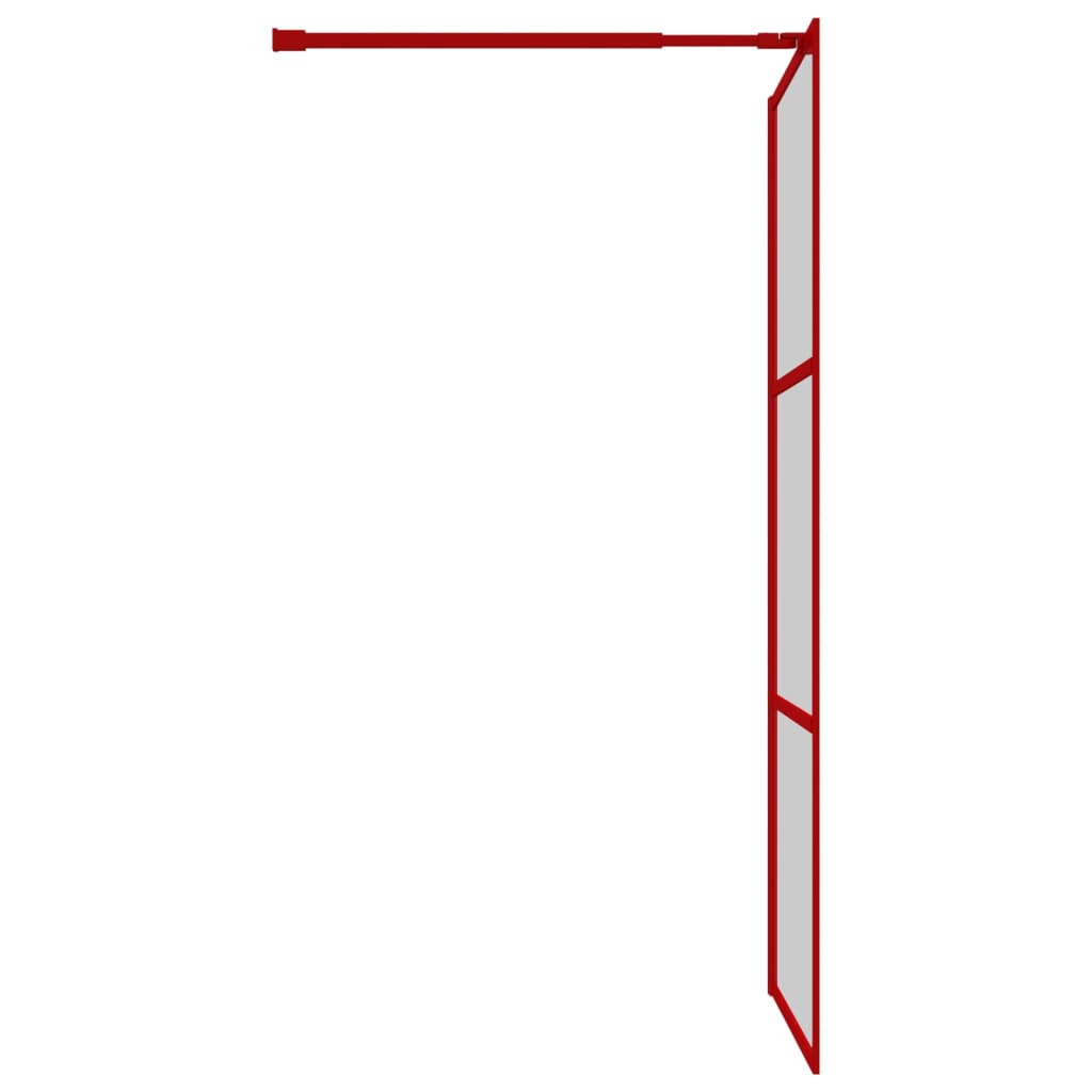 Parete per Doccia Walk-in Vetro Trasparente ESG 100x195cm Rossa - homemem39