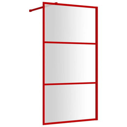 Parete per Doccia Walk-in Vetro Trasparente ESG 115x195cm Rossa - homemem39