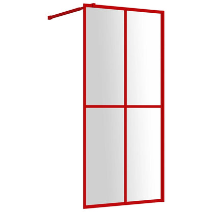 Parete per Doccia Walk-in Vetro Trasparente ESG 80x195 cm Rossa - homemem39