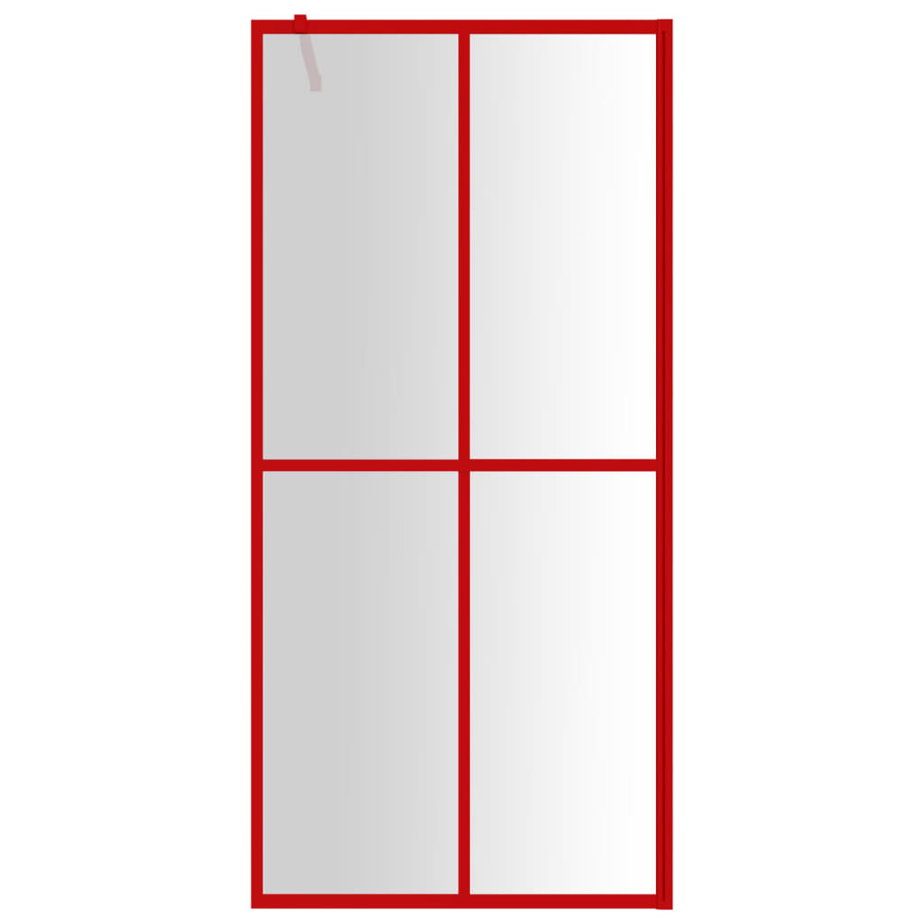 Parete per Doccia Walk-in Vetro Trasparente ESG 80x195 cm Rossa - homemem39