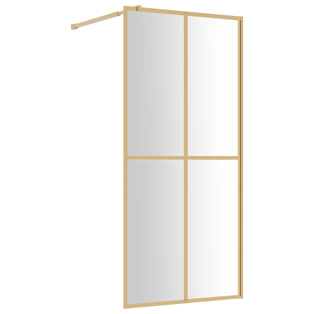 Parete per Doccia Walk-in Vetro Trasparente ESG 80x195 cm Oro - homemem39