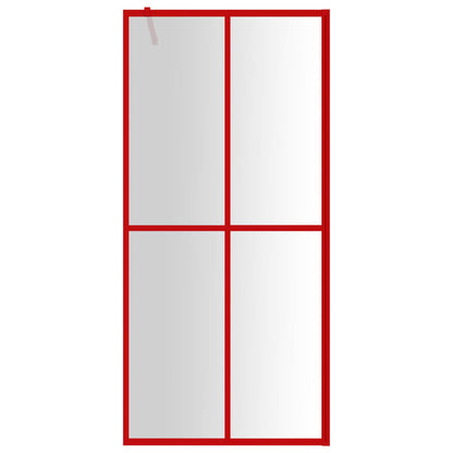 Parete per Doccia Walk-in Vetro Trasparente ESG 90x195 cm Rossa - homemem39