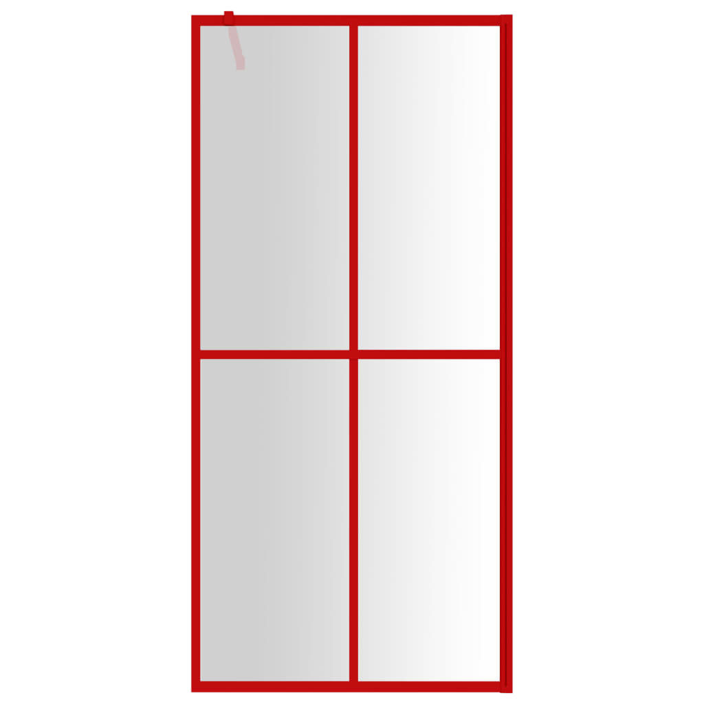 Parete per Doccia Walk-in Vetro Trasparente ESG 100x195cm Rossa - homemem39