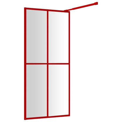 Parete per Doccia Walk-in Vetro Trasparente ESG 100x195cm Rossa - homemem39