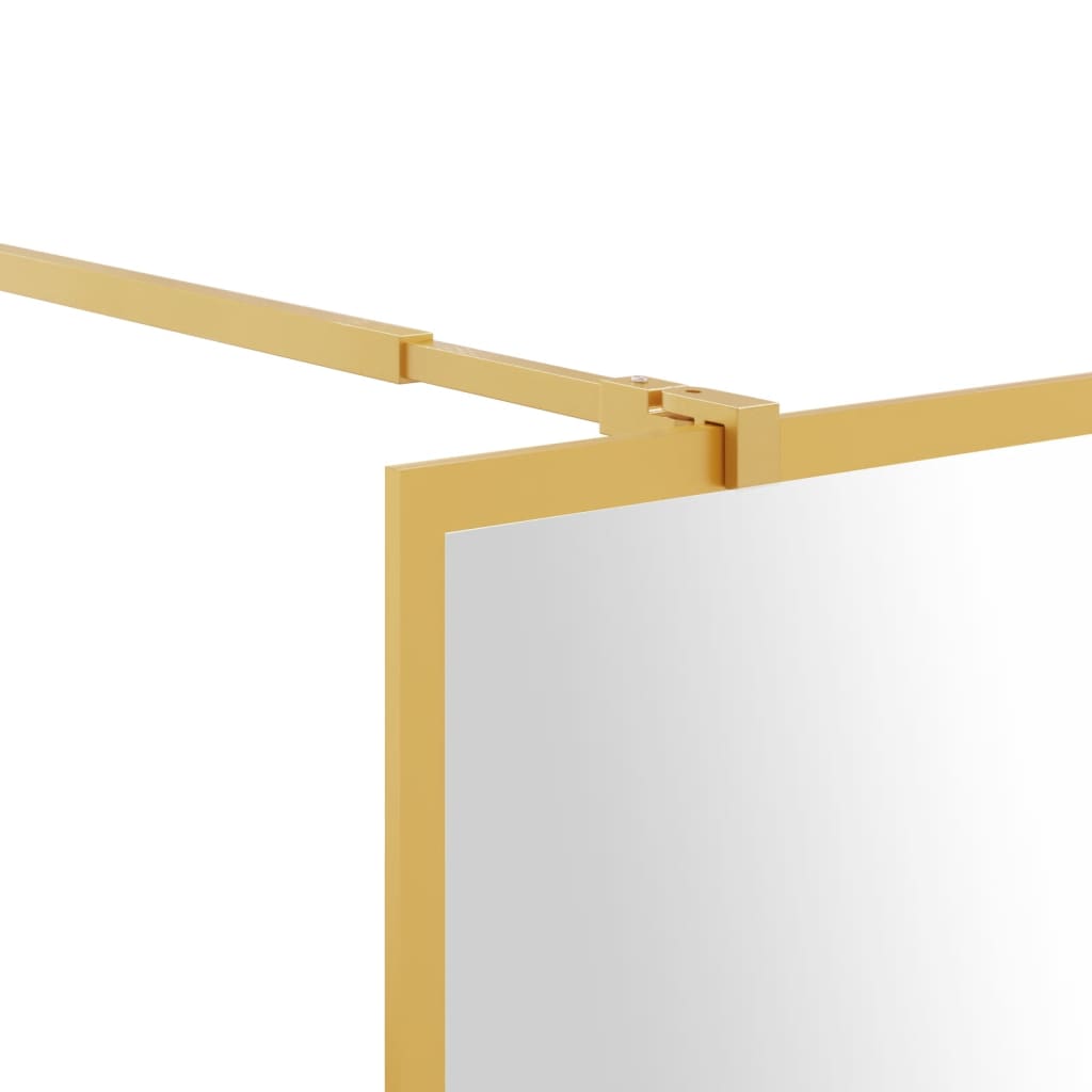 Parete per Doccia Walk-in Vetro Trasparente ESG 100x195 cm Oro - homemem39