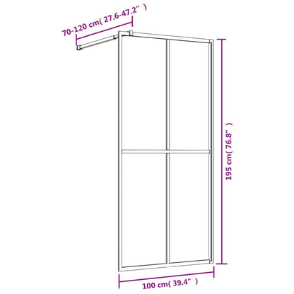 Parete per Doccia Walk-in Vetro Trasparente ESG 100x195 cm Oro - homemem39