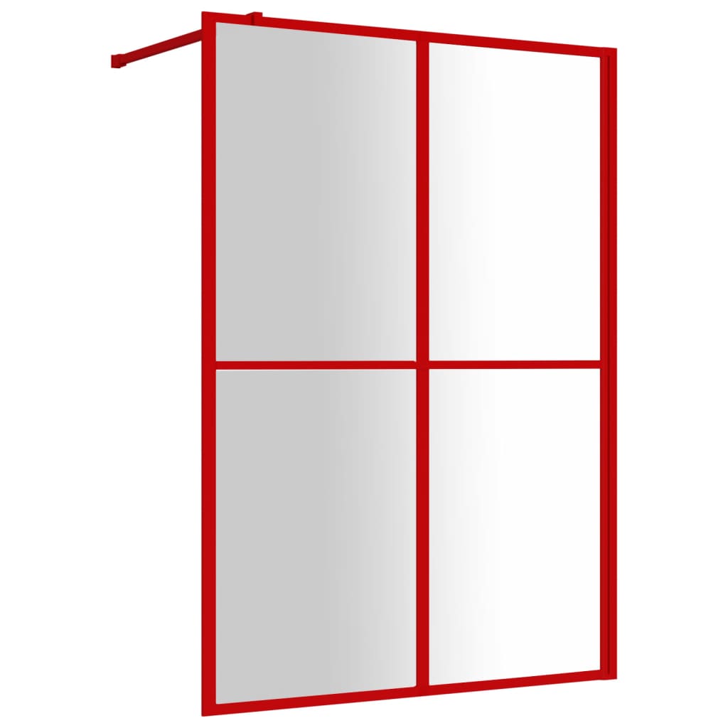 Parete per Doccia Walk-in Vetro Trasparente ESG 140x195cm Rossa - homemem39